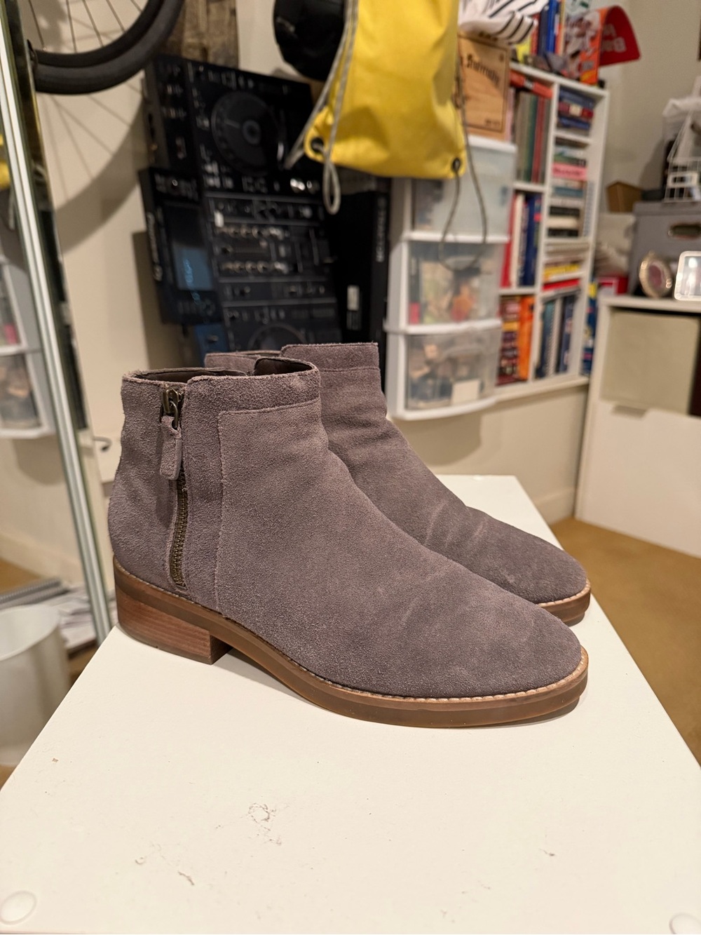 Cole Haan Gray Suede Ankle Booties